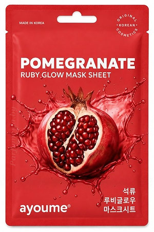 Косметика-уход AYOUME Ayoume Fruit Pomegranate Ruby Glow Mask Sheet Маска на тканевой основе
