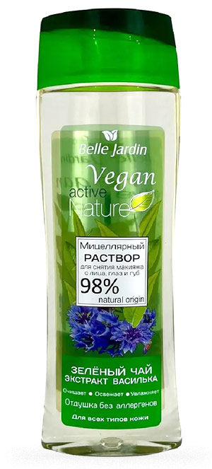 Косметика-уход BELLE JARDIN Active Nature Vegan Мицеллярный раствор для снятия макияжа с лица, глаз и губ