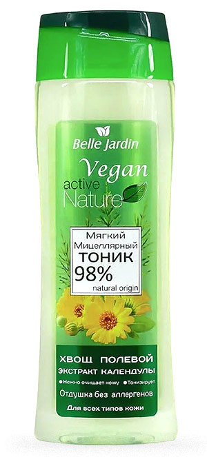 Косметика-уход BELLE JARDIN Active Nature Vegan Мягкий мицеллярный тоник Хвощ полевой + экстракт календулы для лица