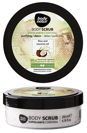 Косметика-уход BODY NATUR Скраб для тела Рис и кокосовое масло