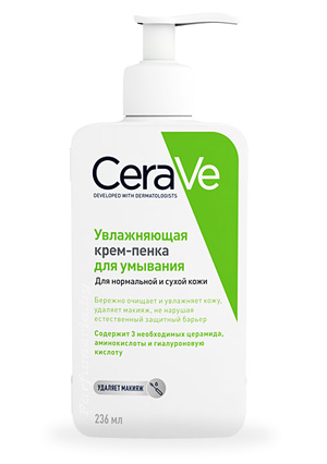 Аптечная косметика. Уход за лицом CERAVE CeraVe Увлажняющий крем-пенка для умывания, 236 мл