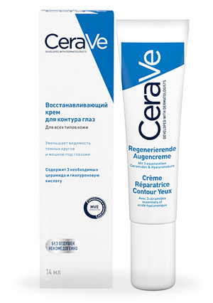 Аптечная косметика. Уход за лицом CERAVE CeraVe Восстанавливающий крем для контура вокруг глаз, 14 мл