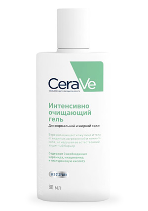 Аптечная косметика. Уход за телом CERAVE CeraVe Интенсивно очищающий гель для нормальной и жирной кожи лица и тела 88 мл