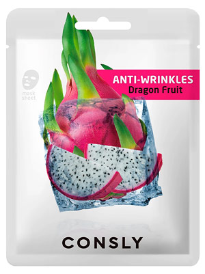 Косметика-уход CONSLY Consly Anti-Wrinkles Dragon Fruit Mask Pack Маска тканевая антивозрастная с экстрактом драгонфрута
