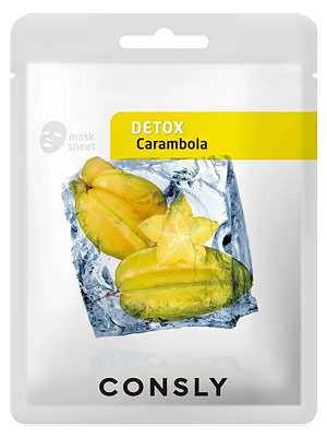 Косметика-уход CONSLY Consly Detox Carambola Mask Pack Маска тканевая выводящая токсины с экстрактом карамболы