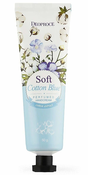  DEOPROCE Deoproce Soft Cotton Blue Perfumed Hand Cream Крем для рук парфюмированный с экстрактом хлопка