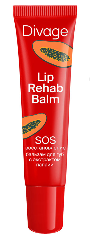 Косметика декоративная DIVAGE Lip Rehab Balm Sos Восстанавливающий бальзам для губ c экстрактом папайи