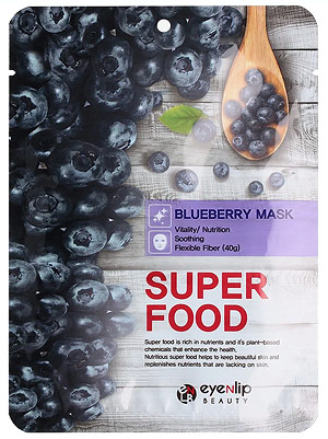 Косметика-уход EYENLIP Eyenlip Super Food Blueberry Mask Маска для лица тканевая с экстрактом черники