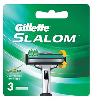 Сменные кассеты для бритвы GILLETTE Gillette Slalom кассеты 3 шт