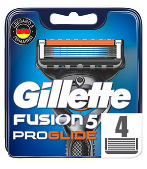 Сменные кассеты для бритвы GILLETTE Gillette Fusion Proglide кассеты 4 шт