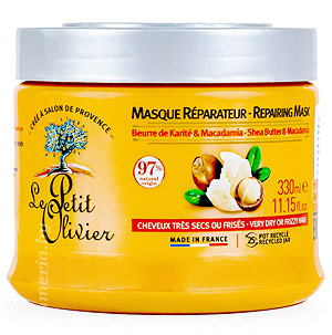 Косметика-уход LE PETIT OLIVIER Маска для волос восстанавливающая с маслом Карите-Макадамия для очень сухих и поврежденных волос
