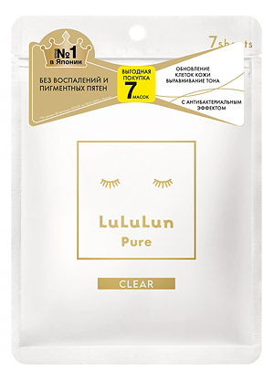 Косметика-уход LULULUN Face Mask Pure Clear White Маска для лица Увлажнение и Чистая кожа 7