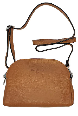 Аксессуар STATE OF MIND Кожаная женская сумочка коричневая