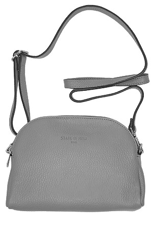 Аксессуар STATE OF MIND Кожаная женская сумочка серая