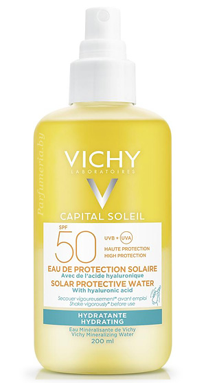 Аптечная косметика. Защита от солнца VICHY Capital Soleil SPF50 Солнцезащитный двухфазный увлажняющий спрей