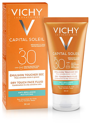 Аптечная косметика. Защита от солнца VICHY Capital Soleil Матирующая эмульсия для лица SPF30