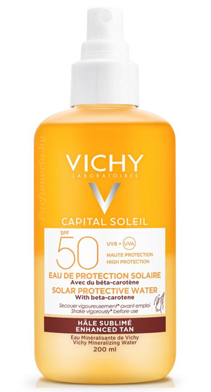 Аптечная косметика. Защита от солнца VICHY Capital Soleil SPF50 спрей-активатор загара солнцезащитный двухфазный