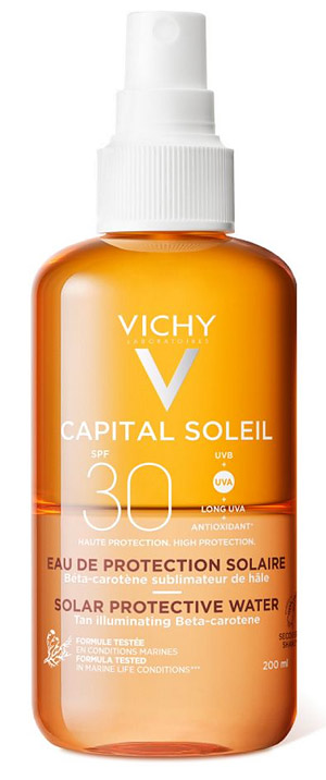 Аптечная косметика. Защита от солнца VICHY Capital Soleil SPF30 спрей-активатор загара солнцезащитный двухфазный