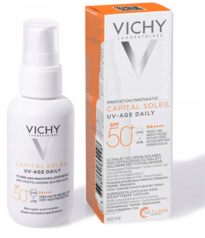 Косметика-уход VICHY Vichy Capital Soleil SPF30 Солнцезащитный невесомый флюид против признаков фотостарения кожи лица 50+