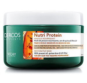 Аптечная косметика. Маска для волос VICHY Dercos Nutrients Nutri Protein Восстанавливающая маска для секущихся и поврежденных волос