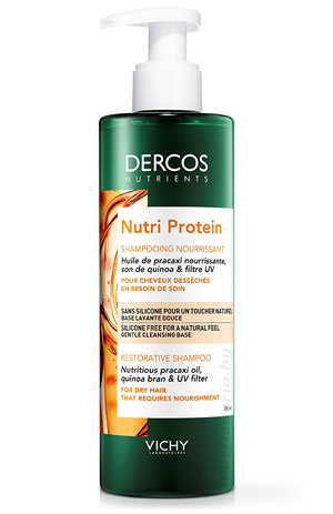 Аптечная косметика. Уход за волосами VICHY Dercos Nutrients Nutri Protein Восстанавливающий шампунь для секущихся и поврежденных волос