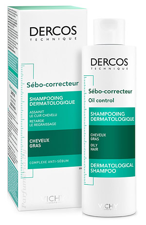 Аптечная косметика. Уход за волосами VICHY Dercos Регулирующий шампунь-уход для жирной кожи головы