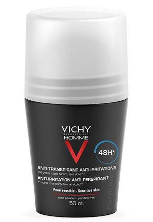 Аптечная косметика. Дезодорант-антиперспирант VICHY Homme Дезодорант для чувствительной кожи 48 часов