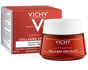 Аптечная косметика. Крем для лица VICHY Liftactiv Collagen Specialist Дневной Крем-уход против морщин и для упругости кожи