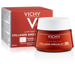 Аптечная косметика. Крем для лица VICHY Liftactiv Collagen Specialist Ночной крем