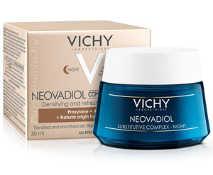 Аптечная косметика. Крем для лица VICHY Neovadiol Компенсирующий комплекс ночной крем-уход для кожи в период менопаузы