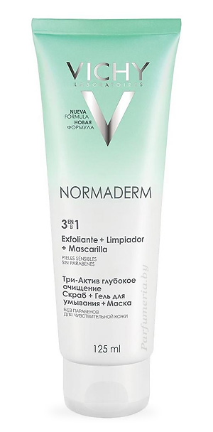 Аптечная косметика. Скраб VICHY Normaderm Очищающее средство 3в1