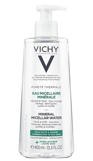 Аптечная косметика. Очищающее средство VICHY Purete Thermale Мицеллярная вода для жирной и комбинированной кожи 400мл