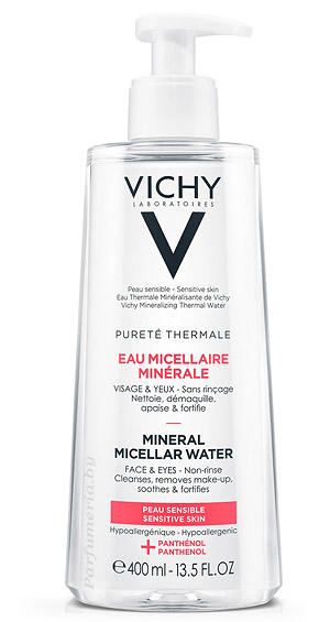 Аптечная косметика. Очищающее средство VICHY Purete Thermale Мицеллярная вода с минералами для чувствительной кожи 400 мл