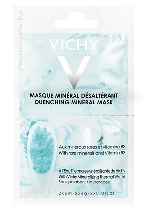 Аптечная косметика. Маска для лица VICHY Purete Thermale Минеральная успокаивающая маска с витамином B3 2х6 мл