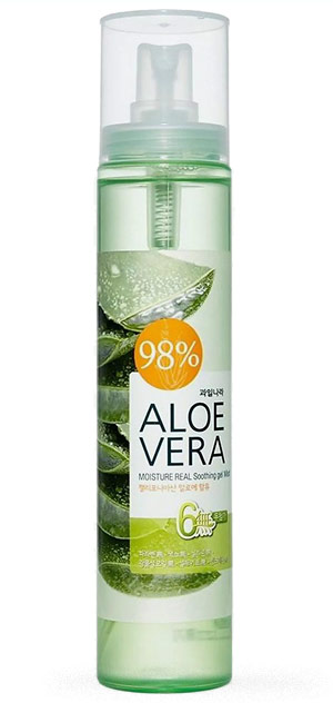 Косметика-уход WELCOS Welcos Kwailnara Aloe Vera Moisture Real Soothing Gel Mist Спрей для тела успокаивающий с алоэ вера
