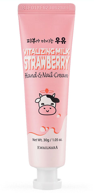 Косметика-уход WELCOS Welcos Kwailnara Vitalizing Milk Strawberry Hand & Nail Cream Крем для рук и ногтей с экстрактом клубники